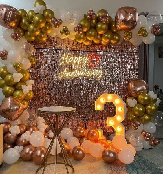 Shimmer Elegance Anniversary Decor