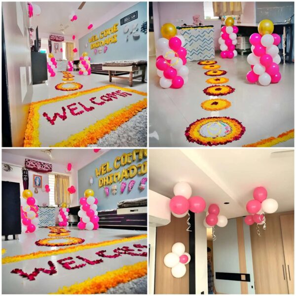 Petals Entry Welcome Baby Girl Decoration